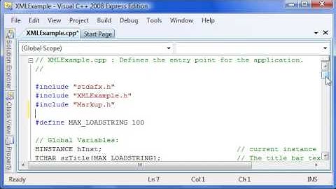 Visual C++ 2008 Express XML demo of CMarkup C++ XML parser