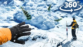 VR 360 BIGGEST SNOW AVALANCHE - NATURAL DISASTERS