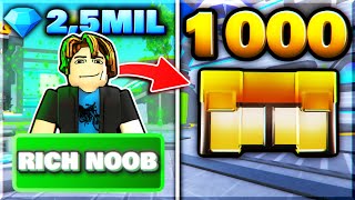 Rich Noob Opens 1000 Booster Crates! Will He Get DJ Tv Man? in Toilet Tower Defense Roblox!