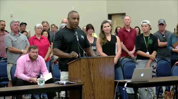 Derrick Wilburn, District49 School Board meeting, ...