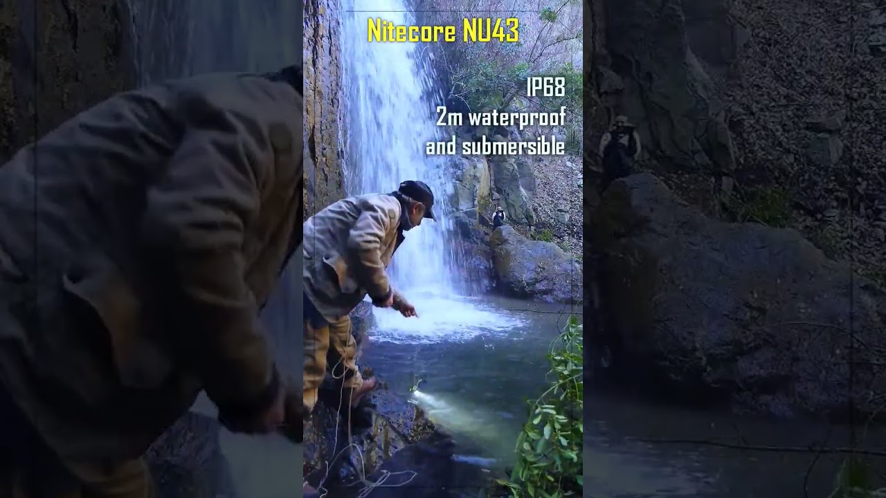 NU43 headlamp by Nitecore. IP68 2m submersible. Waterproof test. 