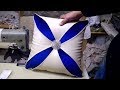 طريقة خياطة مخدة ديكور بالجلد لزينة الصالون المغربي--How to sew a pillow