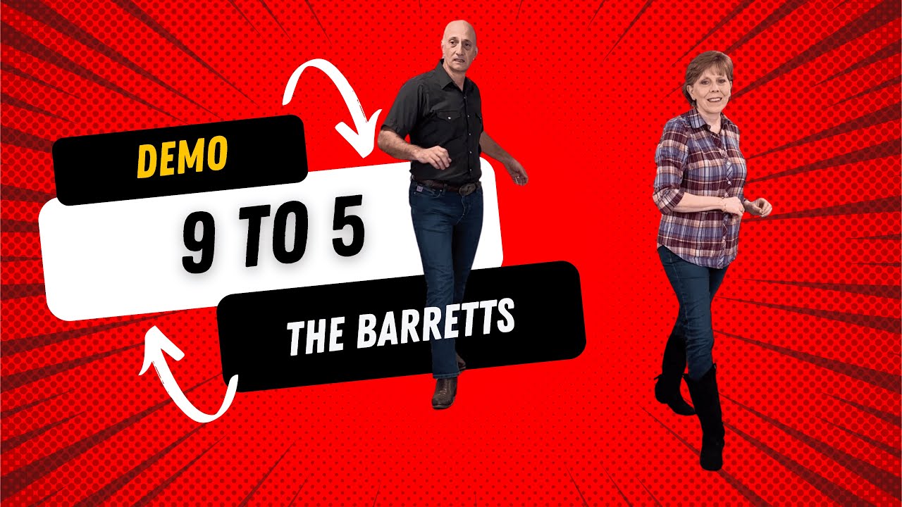 9 to 5 Line Dance Demo with Sherry & Justin Barrett 