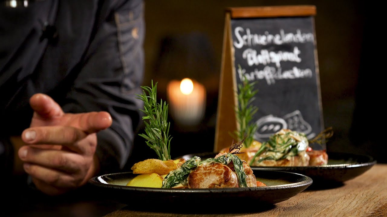 Schweinelende auf Blattspinat mit Kartoffelecken - Rainer in Festtagsstimmung | Das schnelle Gericht