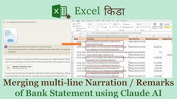 Merging multi-line narration / remarks of Bank Statement using Claude AI
