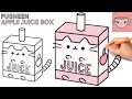 How to draw pusheen cat  apple juice box  cute easy step by step drawing tutorial