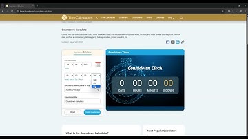 Countdown Calculator Guidance