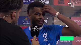 تصريح علي البليهي لاعب الهلال بعد مباراة الهلال والفيحاء