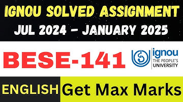 BESE 141  solved assignment 2025 ll English Medium ll JAN25-JUL25 (@IGNOUWalaFoji )