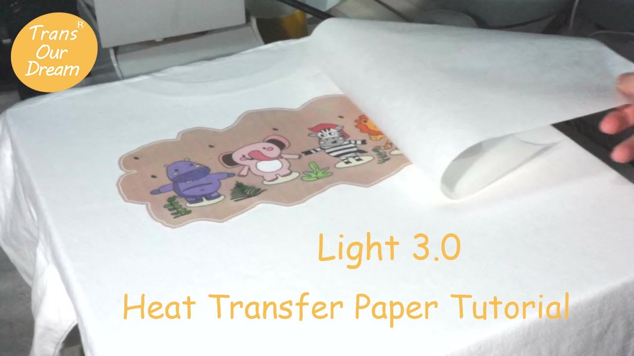 TransOurDream A4* 20Sheets Heat Iron on Transfer Paper Vinyl for Light &  White Fabrics T-shirts Inkjet Printer