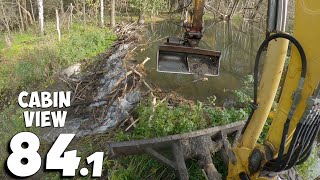 A Wide Beaver Dam With A Mass Of Branches And Mud - Beaver Dam Removal With Excavator No.84.1