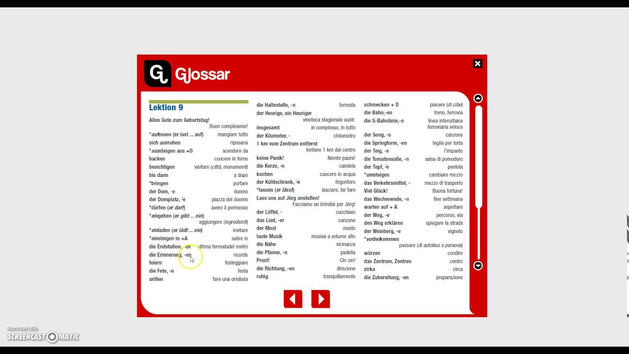 Tedesco - K09 Glossar