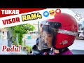 Tukar pasang Visor Ram 4 mantap! Ms88 rs88 apollo helmet .... diy kapcai tukar padding helmet