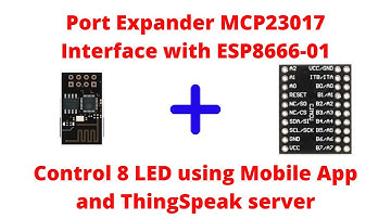Control 8 LED from ESP8266-01 using Mobile App and ThingSpeak Server.