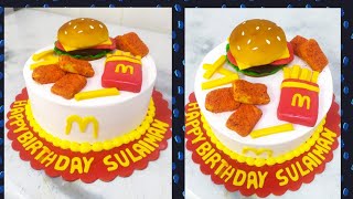 McDonalds cake|Hamburger cake decorating ideas|பர்கர் கேக் |Mc Donalds birthday cake ideas in tamil