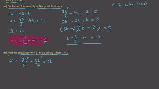 Meth 12 Integration Rectilinear Motion Example 2