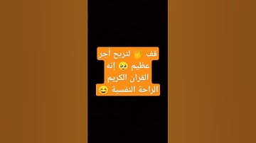 قف 🖐️ لتربح أجر عظيم 🥺 إنه القران الكريم الراحة النفسية ☺️ #قران_كريم #الله