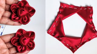 Very Easy and Unique Fabric Flower Latkan Design I Flowers Latkan Making at Home