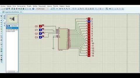 Decodificador binario de 4 bits   Proteus 8 Professional   Esquema electrónico 28 10 2020 9 24 27 p