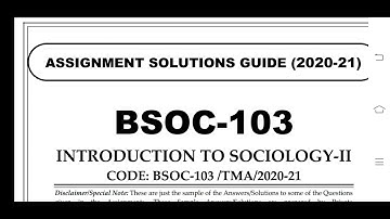 BSOC 103 Ignou Solved Assignment 2020-21