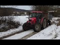 TRAKTORY NA SNĚHU - ZIMNÍ HNŮJ / WINTER MANURE,  ZETOR + JOHN DEERE + JCB.