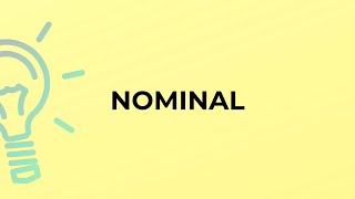What Is The Meaning Of The Word Nominal?