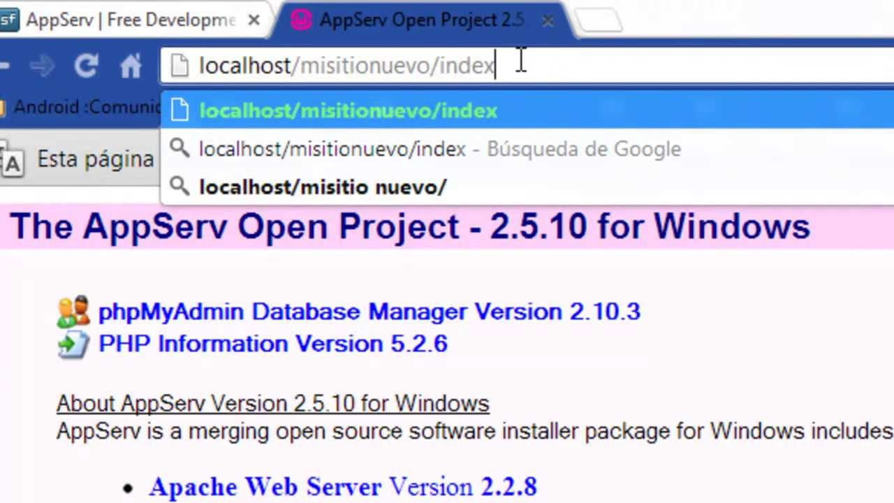 Instalacion , configuracion y prueba de Appserv - YouTube