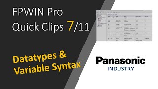 #7 FPWIN Pro 7: What are Datatypes & why can be a Variable Syntax useful