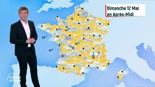 Prévision de la météorologique Dimanche 12 mai 2024 météo sur France 2