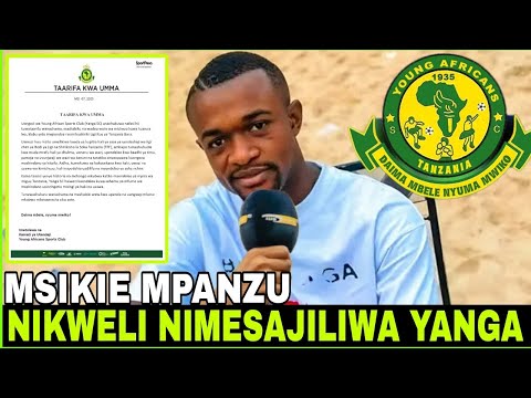 LIVE MSIKILIZE MPANZU MUDA HUU AFUNGUKA ATHIBITISHA KUSAJILIWA YANGA AONYESHA MKATABA HUU HAPA
