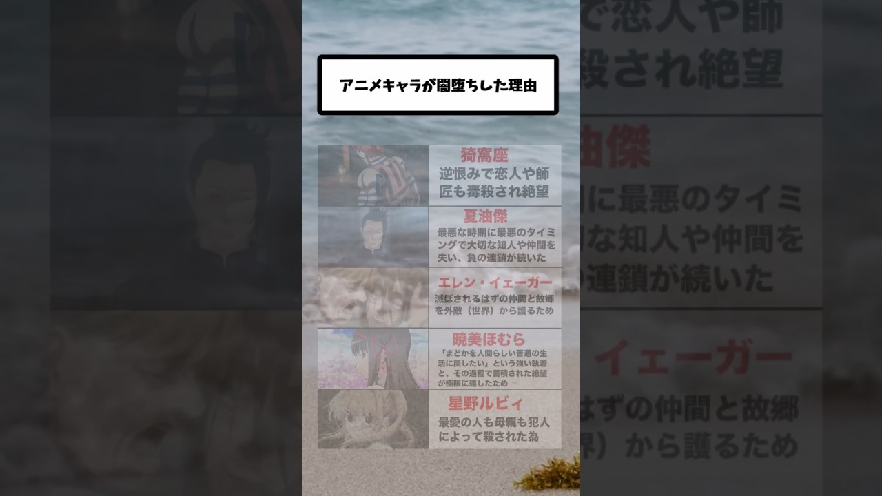 アニメキャラが闇堕ちした理由
