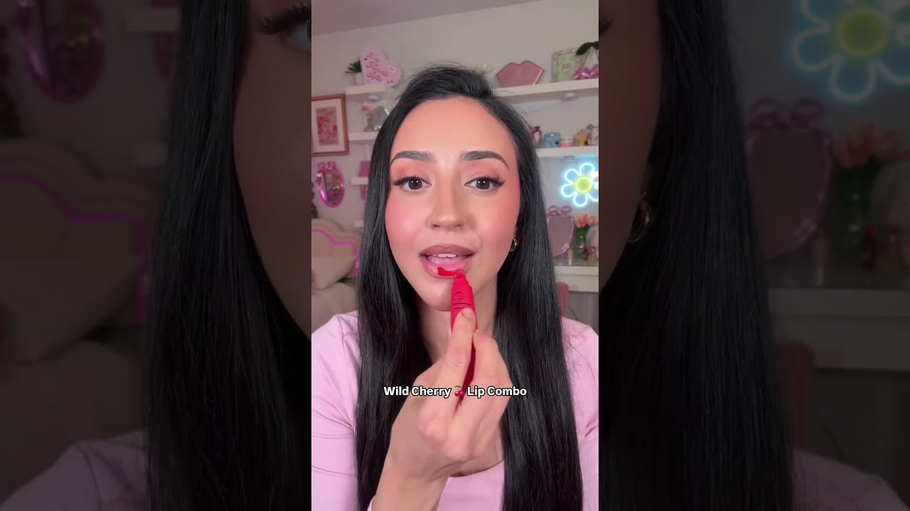 $11 dollar lip combo🍒 using @elfcosmetics new Glow Reviver Melting Lip Balm in Wild Cherry💋 with