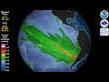 Tsunami Animation: Maule, Chile 2010 (rotating globe)