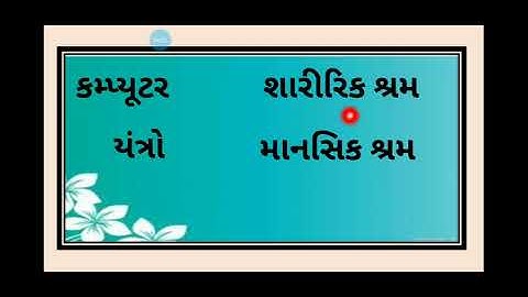 std 4 Computer પાઠ 1 . કમ્પ્યુટર શું છે?
