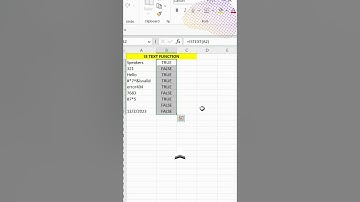 Excel Shortcuts: How to use ISTEXT Function