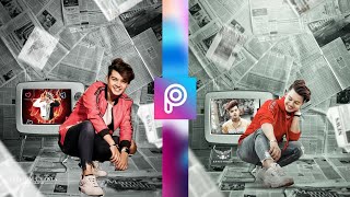 NEWSPAPER TRENDING photo Editing | PicsArt Newspaper Background photo Editing |picsart Tutorial edit screenshot 5