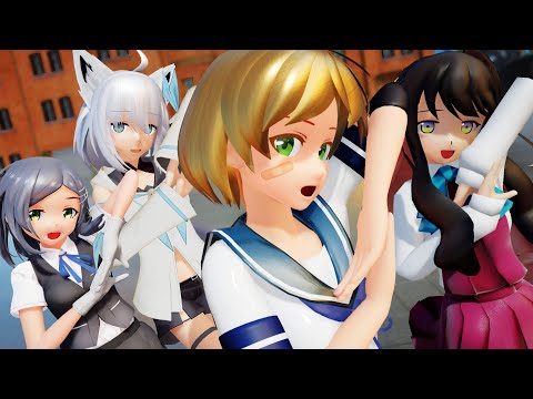 【MMD艦これ】SSR式朧 白上フブキ 未来景イノセンス 黒潮改二 長波 1080p 伊400 水上観測機  【MMDホロライブ】 Ray-MMD