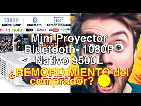 Mini Proyector Bluetooth 1080p Nativo 9500l Proyector Port Til Soporta 4k  Pantalla Incluida Vid 