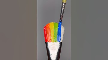 Let’s Paint a Mirror with Rainbow Colors Using a Big Brush! 🌈 #artistomg