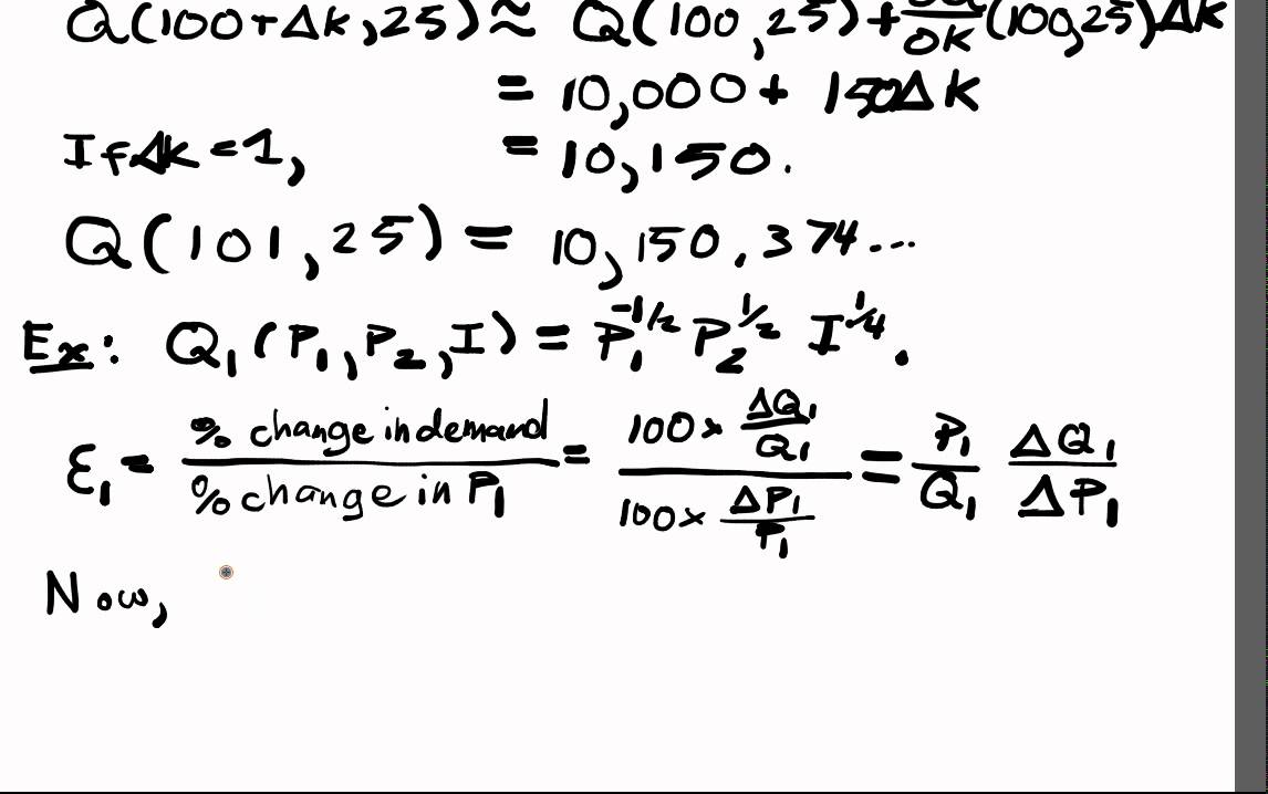 Multivariable Differentation Lecture 1 Part 3: Economic Applications