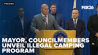 Mayor Jerry Dyer and councilmembers unveil new program to address illegal camping in public