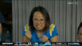 Crazed Chargers fan goes viral for wild reactions during Monday Night Football