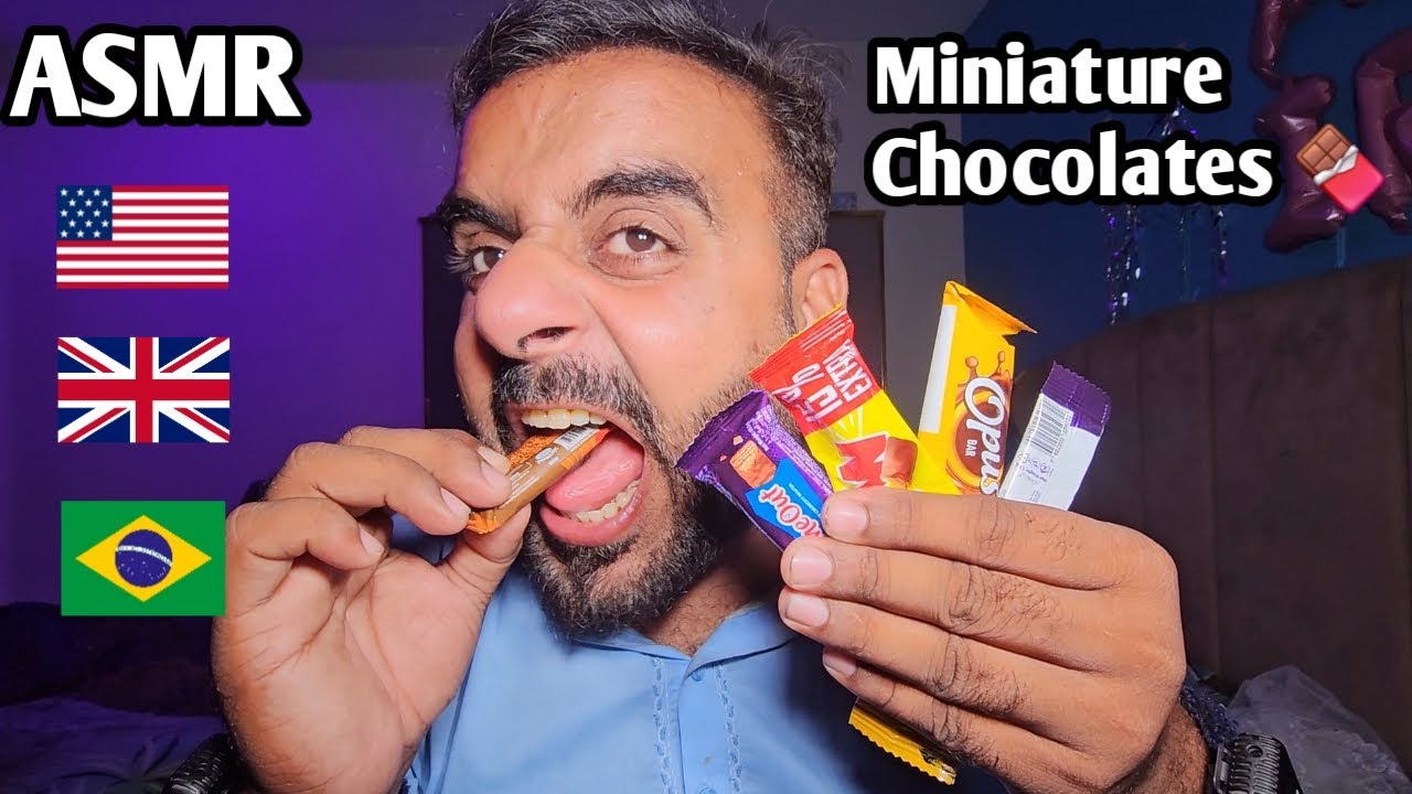 ASMR - Munching miniature Chocolates 🍫 ( Satisfying Tingles and eating sounds )