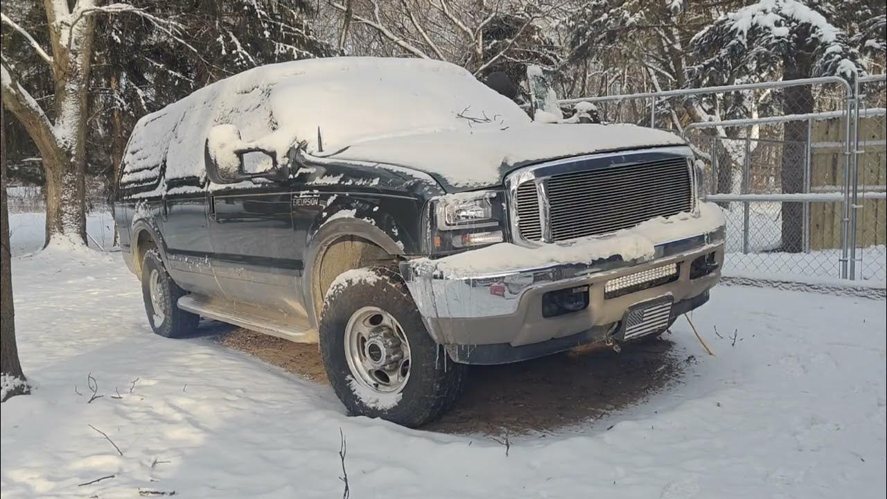 7.3 Powerstroke Cold start at 1° F! (with block heater) - YouTube