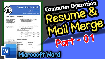 Resume and Mail merge using MS Word(Part-1) | Computer Operation | NSDA | BTEB