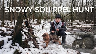 Hunting squirrels in the snow