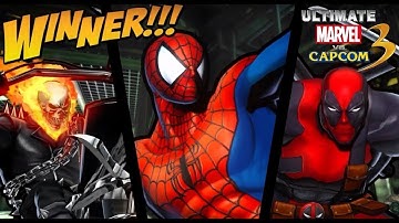Spider Man, Ghost Rider & Deadpool Gameplay - Ultimate Marvel vs Capcom 3 PC Ultra 1080p60