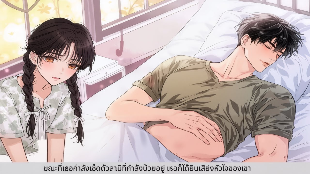 ขณะที่เธอกำลังเช็ดตัวสามีที่กำลังป่วยอยู่ เธอก็ได้ยินเสียงหัวใจของเขา