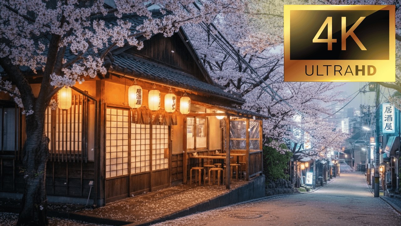 Spring Japanese street | Lofi Chill & Relaxation Background 4K  SUPER QUALITY