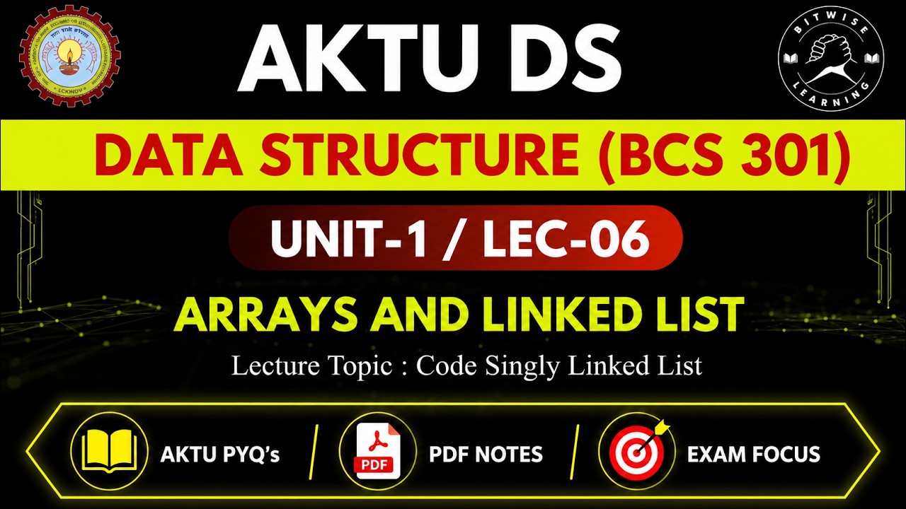 Data Structures Unit 1 Lecture 6 | AKTU B.Tech CSE (BCS301) | Easy ...
